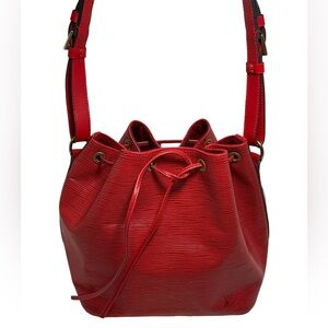 Louis Vuitton Petite Noe Bucket Bag Red Epi Leather